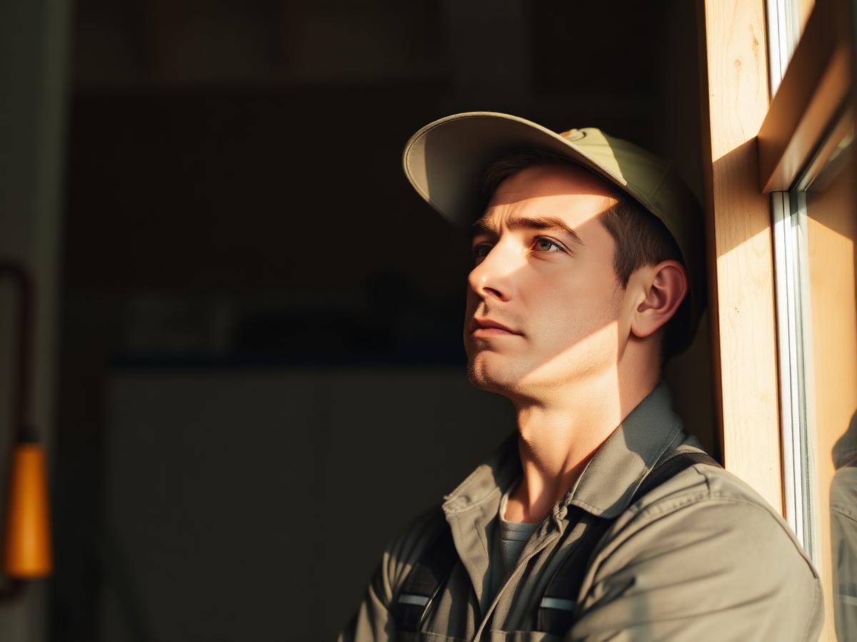 Thoughtful Australian worker